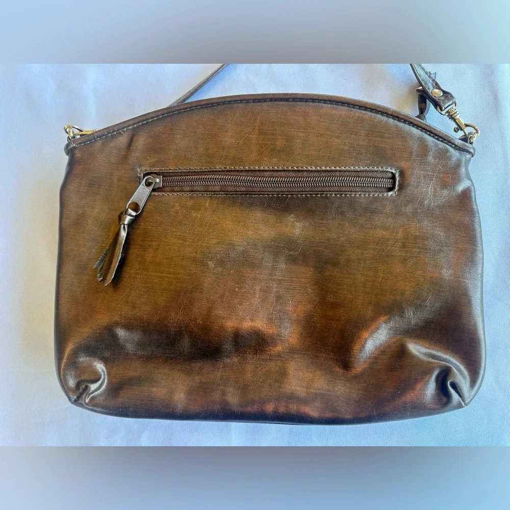 Vintage Warren Reed 80s Snake Patterned Copper Shoulder Bag